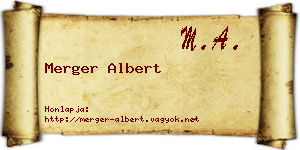 Merger Albert névjegykártya